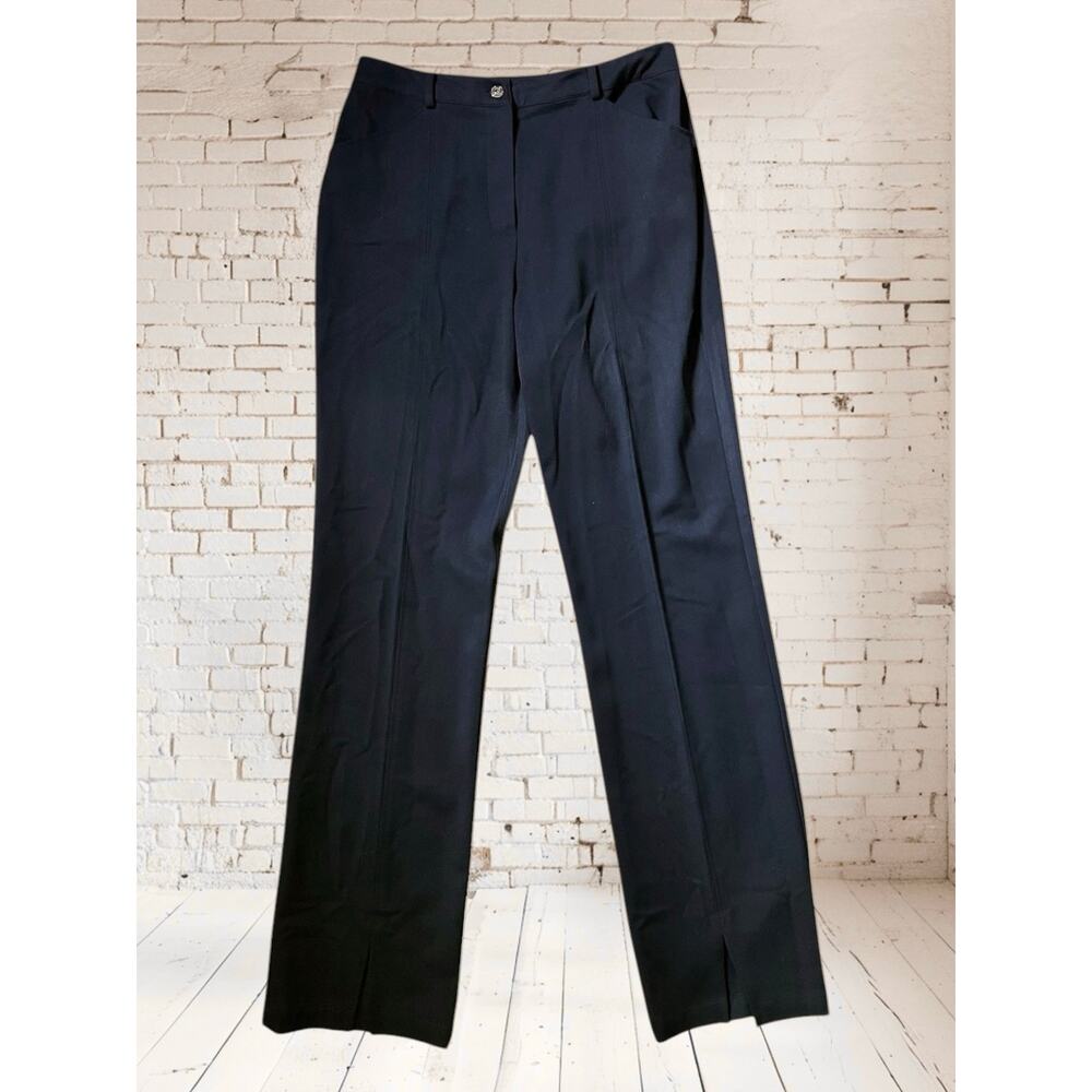 St. John Womens Classic Stretchy Black Straight Leg Long Career Pants Size 12 - Picture 10 of 10